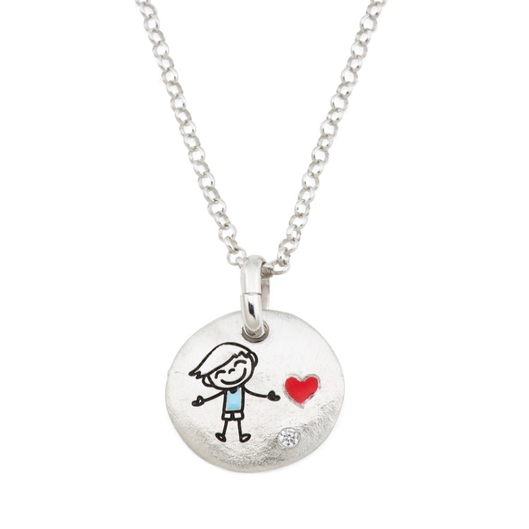 Italy Mia Fiore Sterling Silver Child Necklace 14”